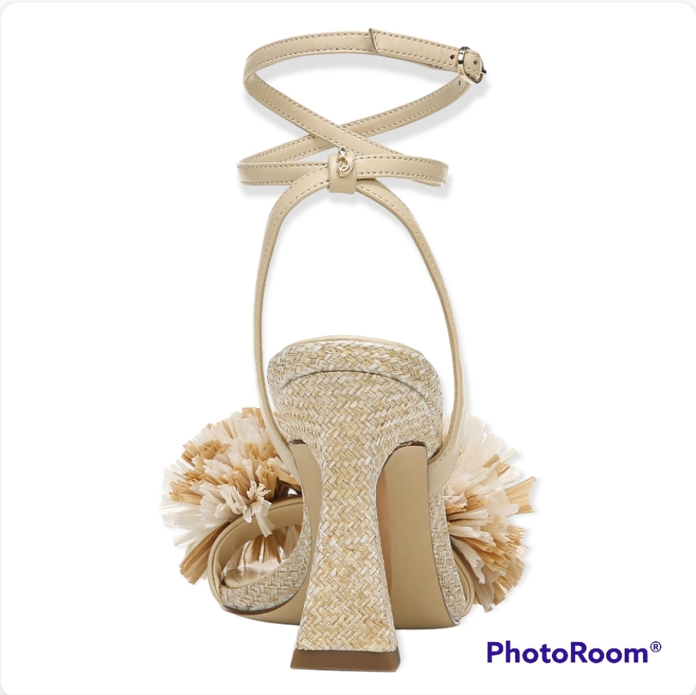 New Sam Edelman Leather Ankle Wrap Heeled Sandals sz 7 - Picture 9 of 15